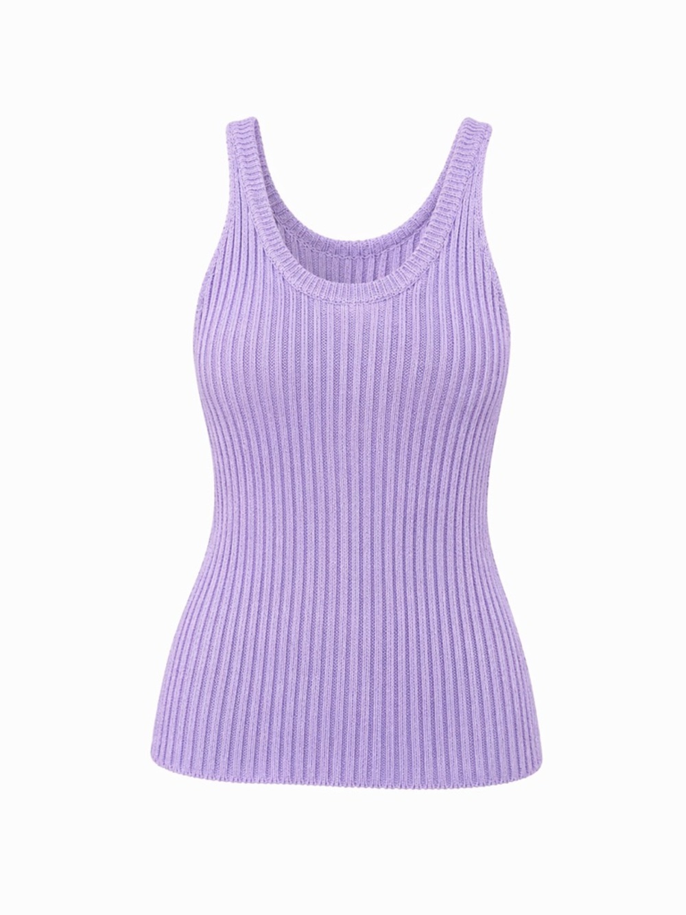 Mystree Sleeveless Ribbed Tank Top in Washed Lavender Size Medium - Picture 2 of 7